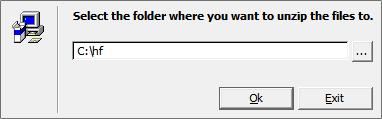 Select a folder to unpack the hotfix files to