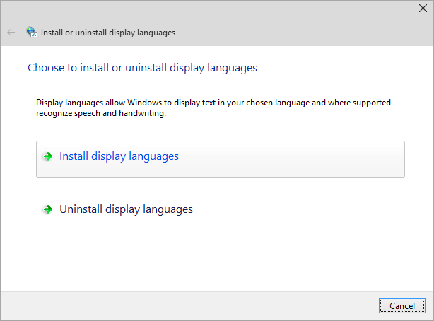 Install display languages