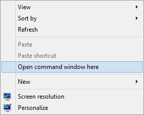 Open command window here Open command window here