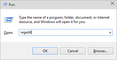Run regedit