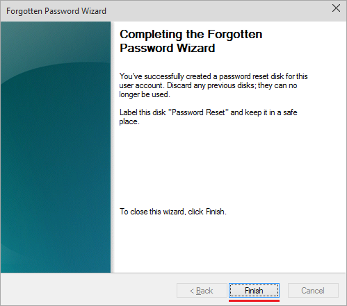 Completing the Forgotten Password Wizard Completing the Forgotten Password Wizard