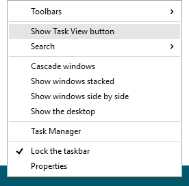 Hide Task View button Hide Task View button